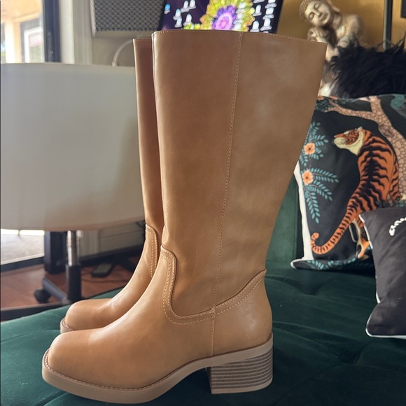 Soda Shoes - Soda Tan Knee-High Boots